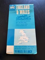 Alte Landkarte England & Wales, 1980er Jahre, Vintage!