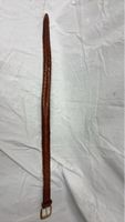 Brauner Ledergürtel geflochten, 83cm, goldene Schnalle, top 