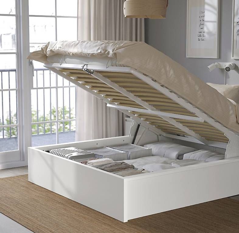 Letti: Lit coffre IKEA MALM  Blanc  Comme neuf – Usato da Bellinzona venduto da emm_2czv 1