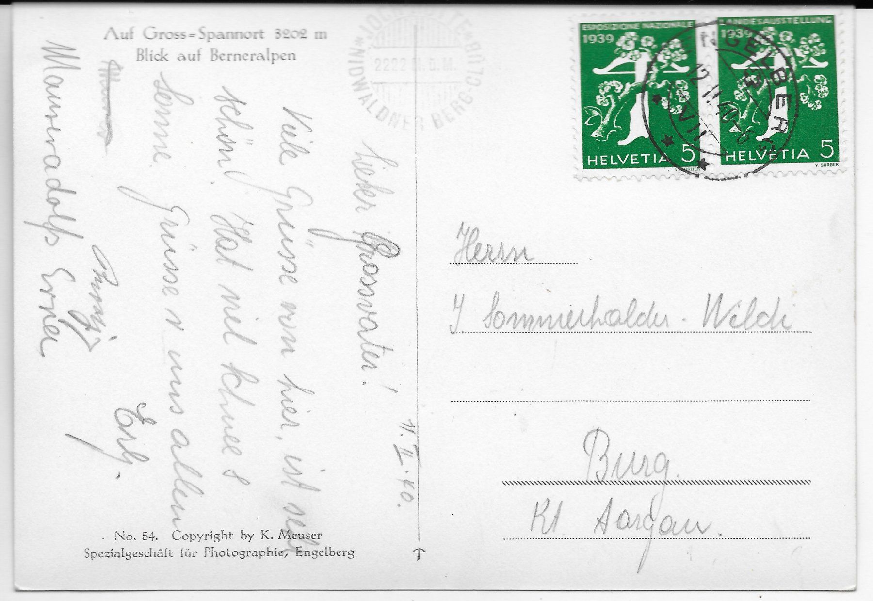Cartoline postali: Auf Gross-Spannort, Blick auf Berneralben – Usato da Hefenhofen venduto da Richsalz 1