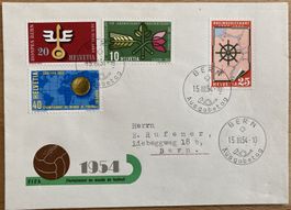 FDC Werbemarken 1954 illustriert ET BERN, SBK 110 Fr.
