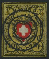1850 - Rayon II · o K - Bieler 3 Ring Stempel · Voll