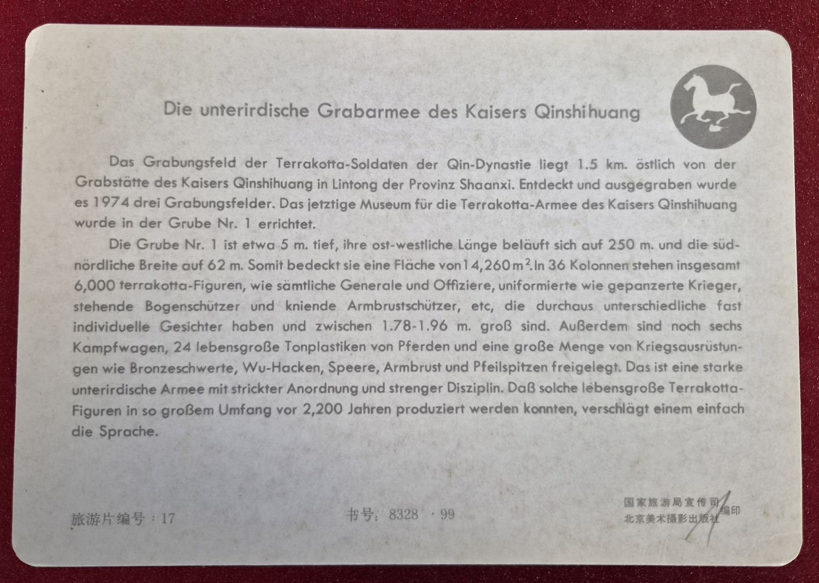 Cartoline postali: China: Terrakotta-Armee, Top – Nuovo (secondo la descrizione) da Melchnau venduto da Arthurius 1