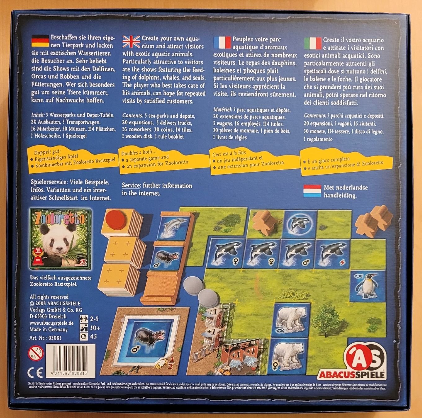 Giochi: Zooloretto + Aquaretto + Erweiterung - Brettspiel – Nuovo (secondo la descrizione) da Madiswil venduto da Laubfleck 2