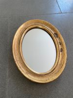 Vintage ovaler Wandspiegel vergoldeter Holzrahmen