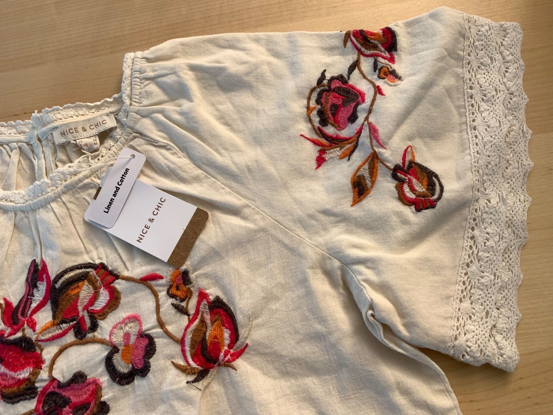 Camicette: Damen Bluse Linen & Baumwolle - Gr. M, Fabriknue – Nuovo e nell'imballaggio originale da Zürich venduto da Gross9 2