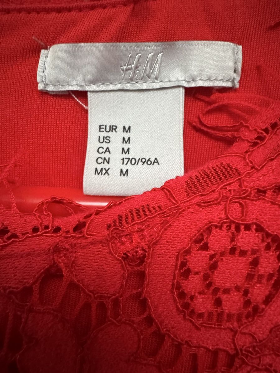 H&M Kleider: Elegantes rotes Spitzenkleid H&M Gr. M – Gebraucht aus Winkel von Schorley 2