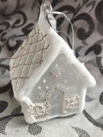 Haus Glas matt Christbaumschmuck