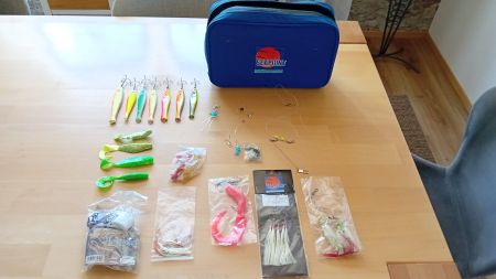 Anglerzubehör divers mit Ködertasche