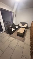 Gartenlounge 4-teilig Rattan dunkelbraun inkl. Kissen