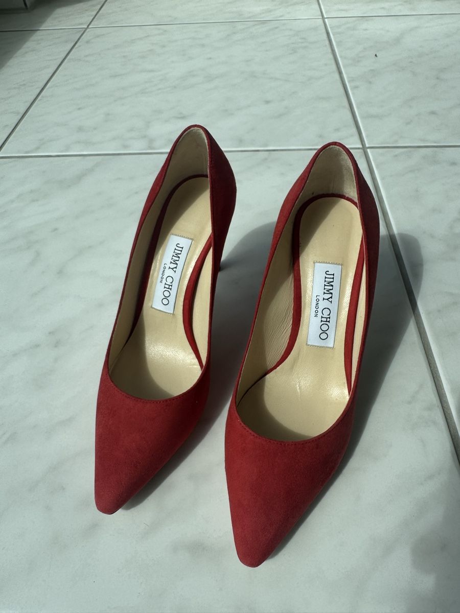 Jimmy Choo Scarpe da donna: Jimmy Choo Romy 85 Red Suede Pumps – Nuovo e nell'imballaggio originale da Uetikon am See venduto da sop_vw5x 6