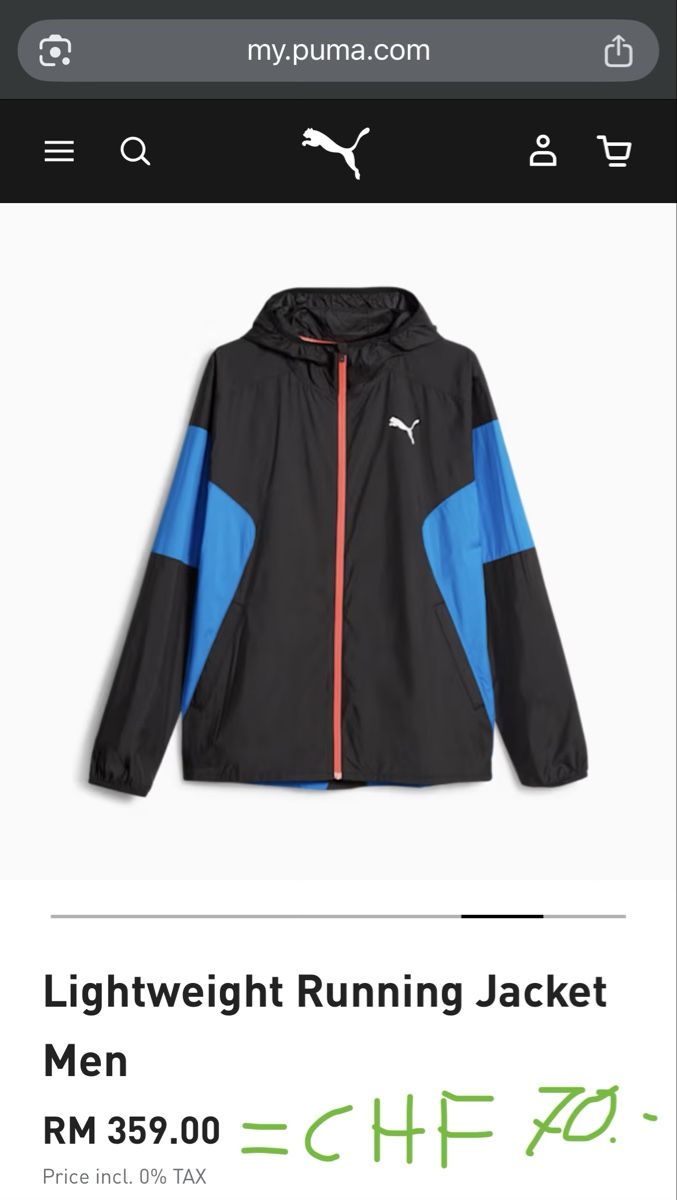 Puma Giacche: Puma Lightweight Running Jacket Herren – Usato da Basel venduto da Christopher123 6