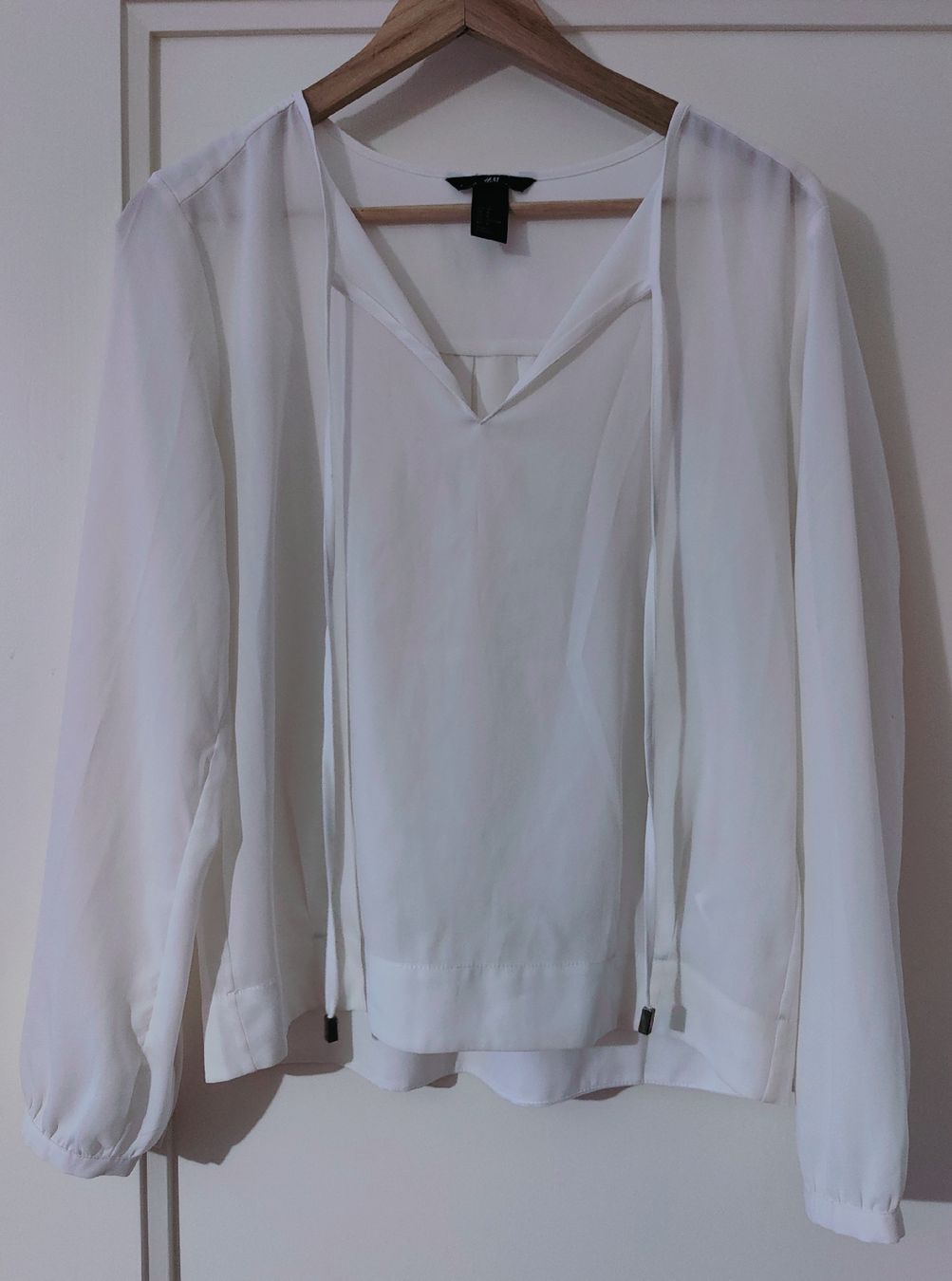 H&M Camicette: H&M Chiffonbluse, Weiß, Gr. 38, Elegant & Luftig – Usato da Zürich venduto da tweetys78