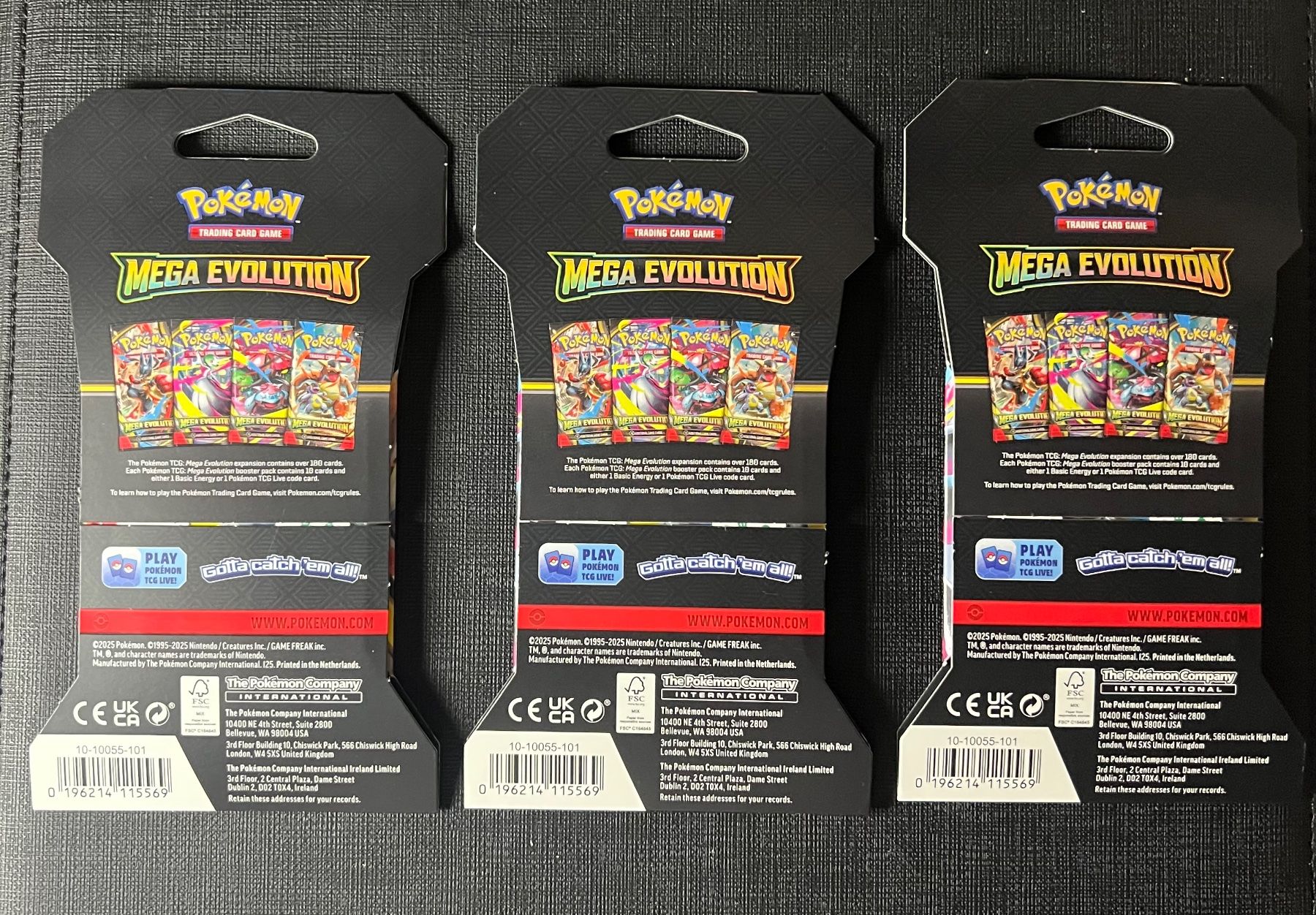 Pokémon Carte collezionabili: 3x Pokemon Mega Evolution Sleeved Booster Pack English – Nuovo e nell'imballaggio originale da Appenzell venduto da RMBricks 1