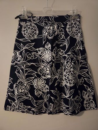 Jupe imprimée fleurs bleu et blanc taille 38