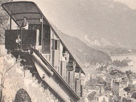 FUNICULAIRE TERRITET-Glion: gros plan ~1910