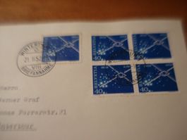Briefsatz Nachrichtenwesen 1952, 4erblocks, gelaufen