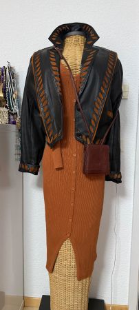 UNIKAT LEDER JACKE 90 Jahre /gr.S inkl.zwei 👗Wert 290 chf