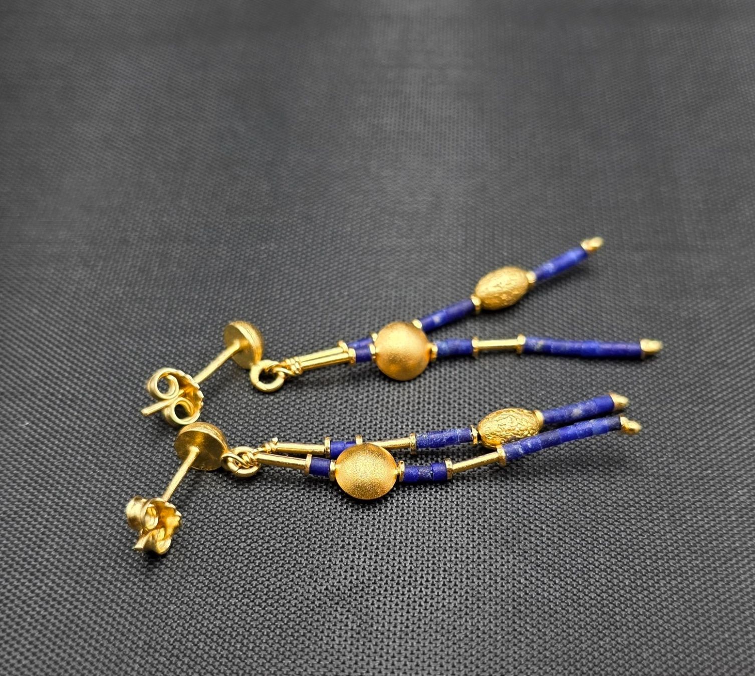 Orecchini pendenti & Orecchini a lobo: Gold 585 Ohrstecker mit Lapislazuli – Usato da Wald ZH venduto da Dasilver 3