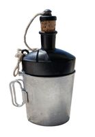 Feldflasche Metall mit Becher