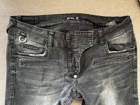 Original Philipp Plein Jeans - Stylish Grey/Black Size 29