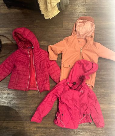Lot de 3 blousons pour fille, rose/corail, bon état