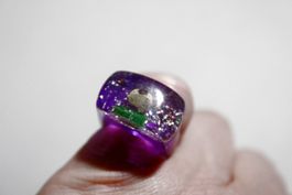 Vintage Space-Age - Ring mit Muschel, Seestern, Seeigel, usw
