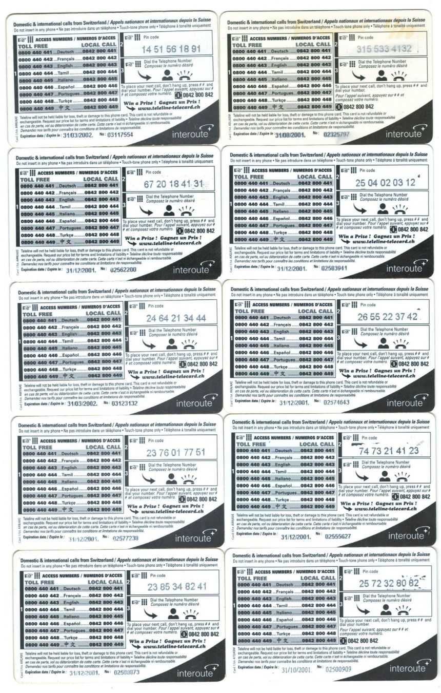 Telefon- & Taxkarten: 10 Teleline Telefonkarten – Gebraucht aus Zürich von tol_b7c7 1