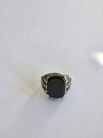 Bague en argent, Onyx, taille 57