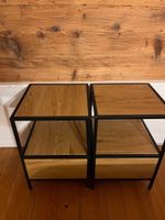 2 Nachttische Metall Holz schwarz braun guter Zustand