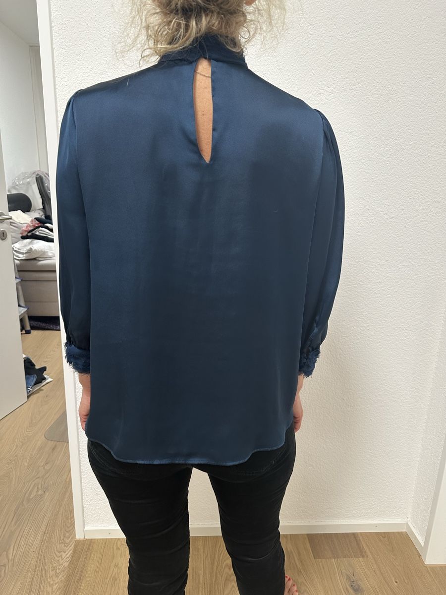 Zara Camicette: Zara Bluse dunkelblau Gr. M Spitzenbesatz – Nuovo (secondo la descrizione) da Glattbrugg venduto da SMusic98 3