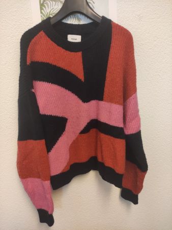 Nümph Pullover blau rot pink, Gr. S
