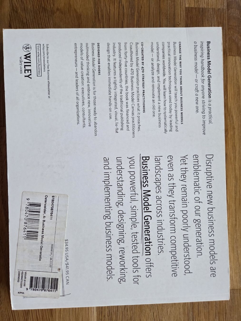 Libri: Value Proposition Design & Business Model Generation Buch – Nuovo (secondo la descrizione) da Greifensee venduto da Julie8606 3