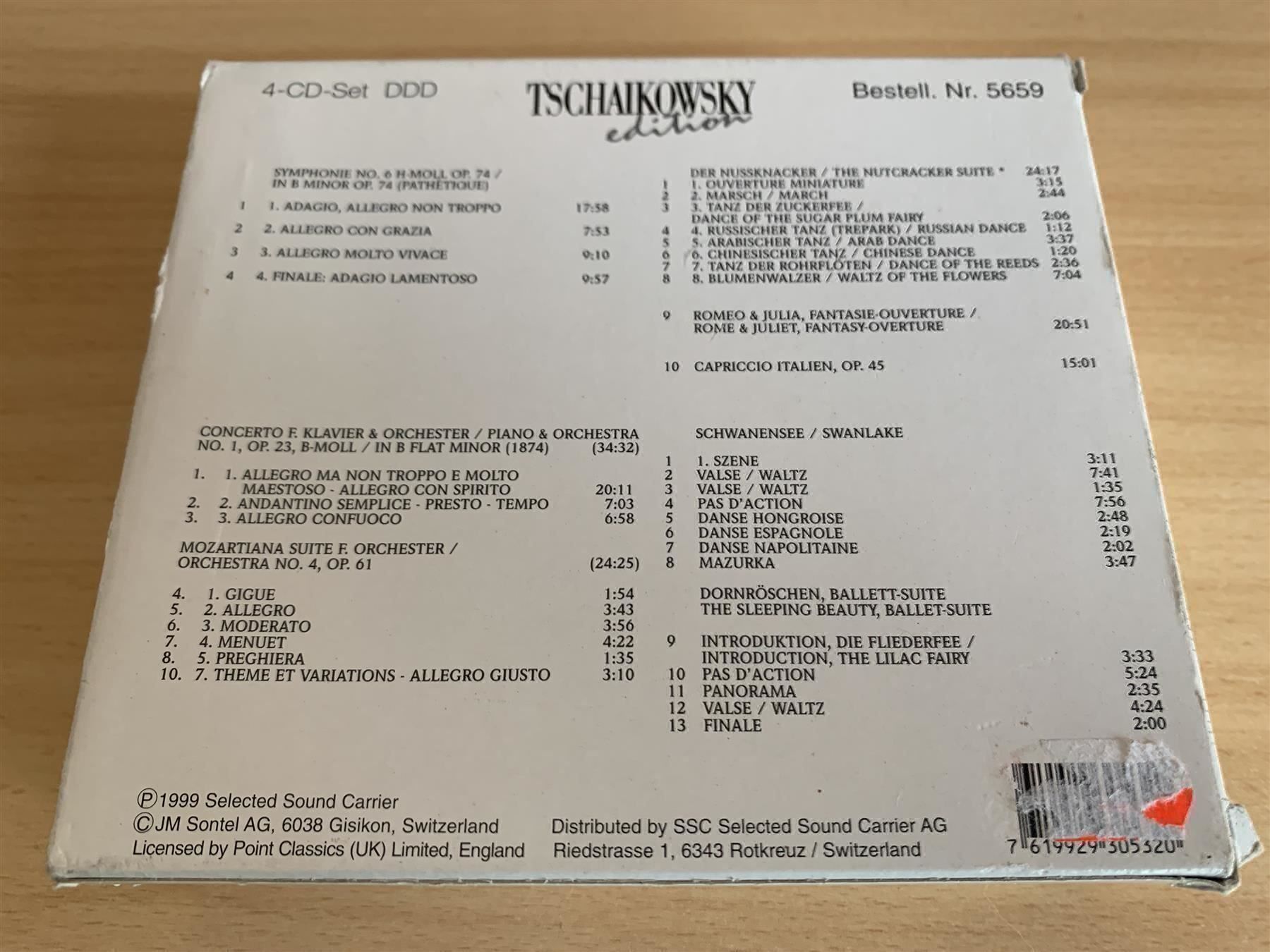 CDs: Tschaikowsky – Tschaikowsky Edi. - 4 CD – Gebraucht aus Rikon im Tösstal von Alpenmutz 1