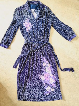 KLEID DRESS XS BLAU EINZELSTÜCK,  TOP MIT JACKE BALLERINAS