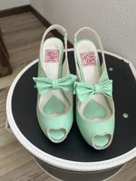 Scarpe Pin Up Couture verdi taglia 8 con fiocco