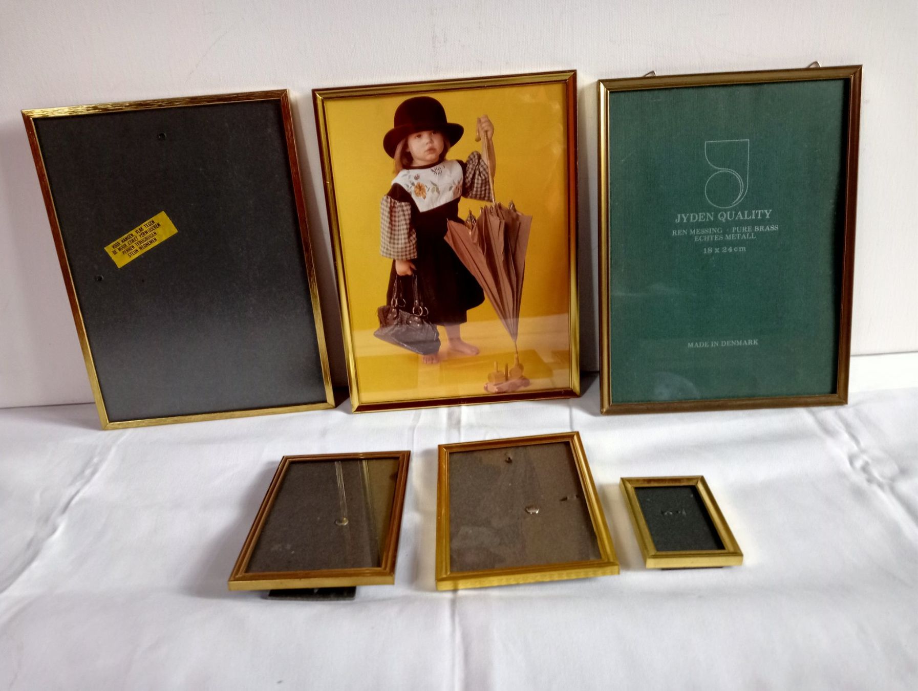 Cornici: 6er Set "Jyden" Bilderrahmen Messing Flachglas 3 Größen – Usato da Oberdorf BL venduto da Barocki888