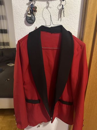 Rote Hose mit Streifen & Blazer Set, Grösse 38/M