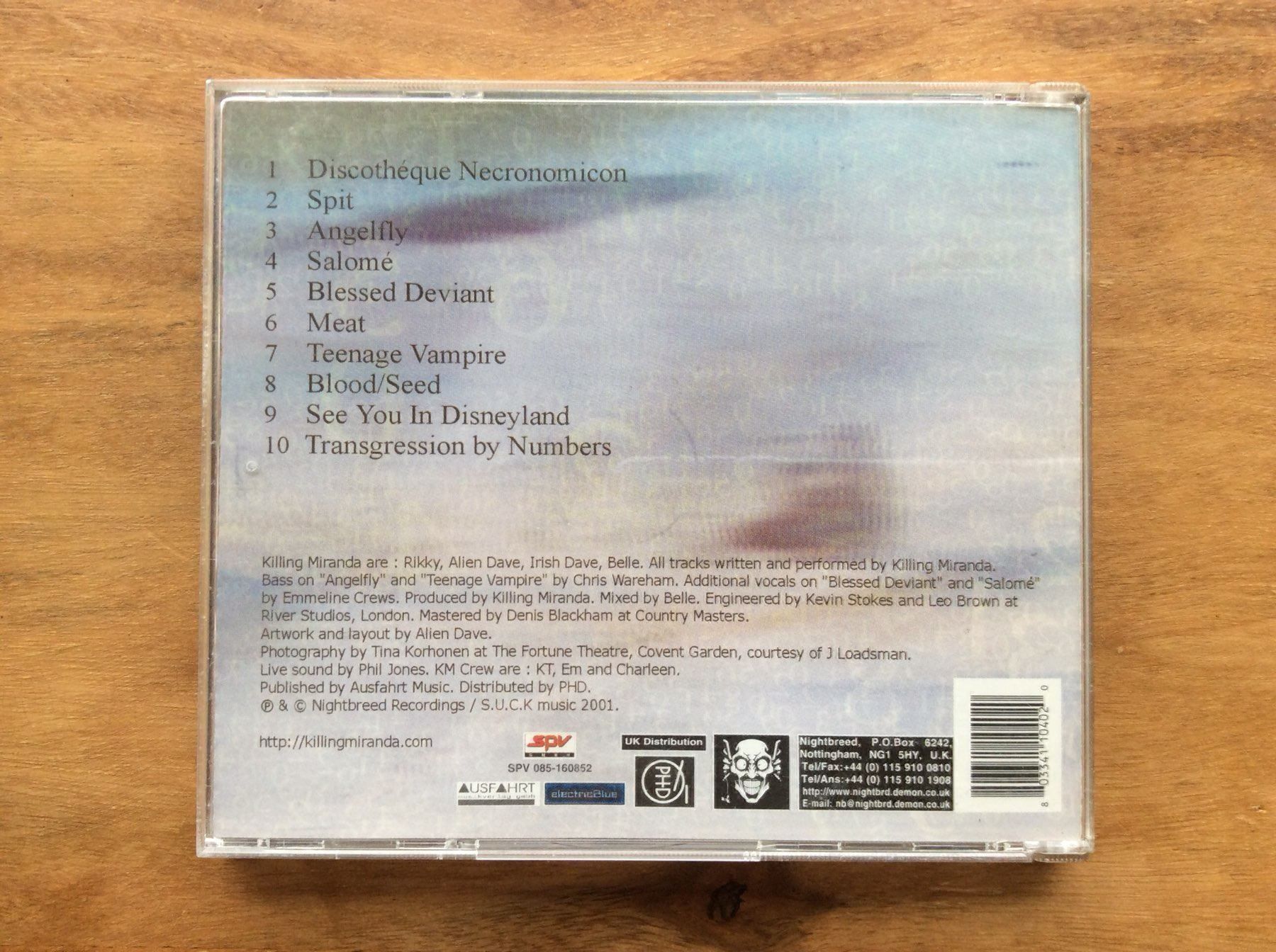 CDs: CD Killing Miranda – Transgression By – Gebraucht aus Horgen von flyingpenguin2000 2