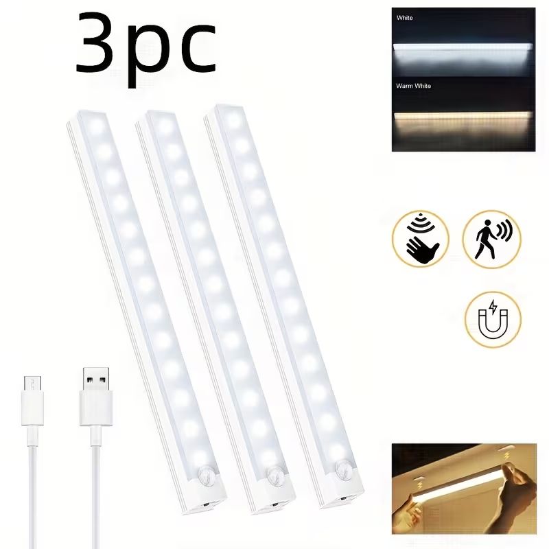 Lampade: 3er-Set LED Leuchten mit Bewegungsmelder – Nuovo e nell'imballaggio originale da Bassersdorf venduto da wedam1981 2