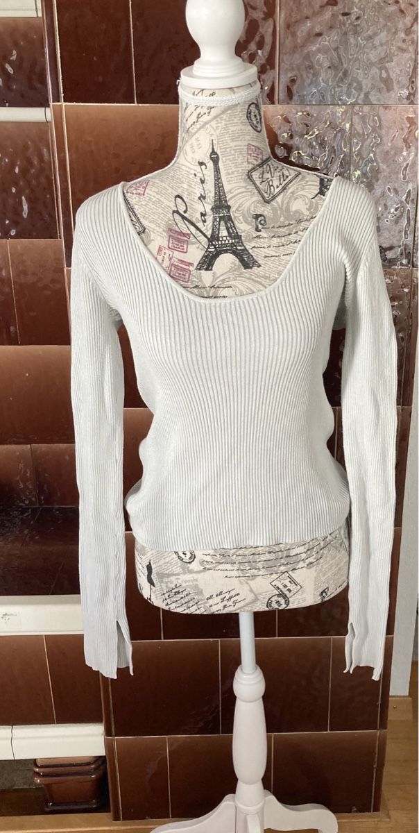 H&M Pullover & Sweatshirts: Pullover Rippstrick Gr.S hellgrau, Basic – Gebraucht aus Morschach von leonie87