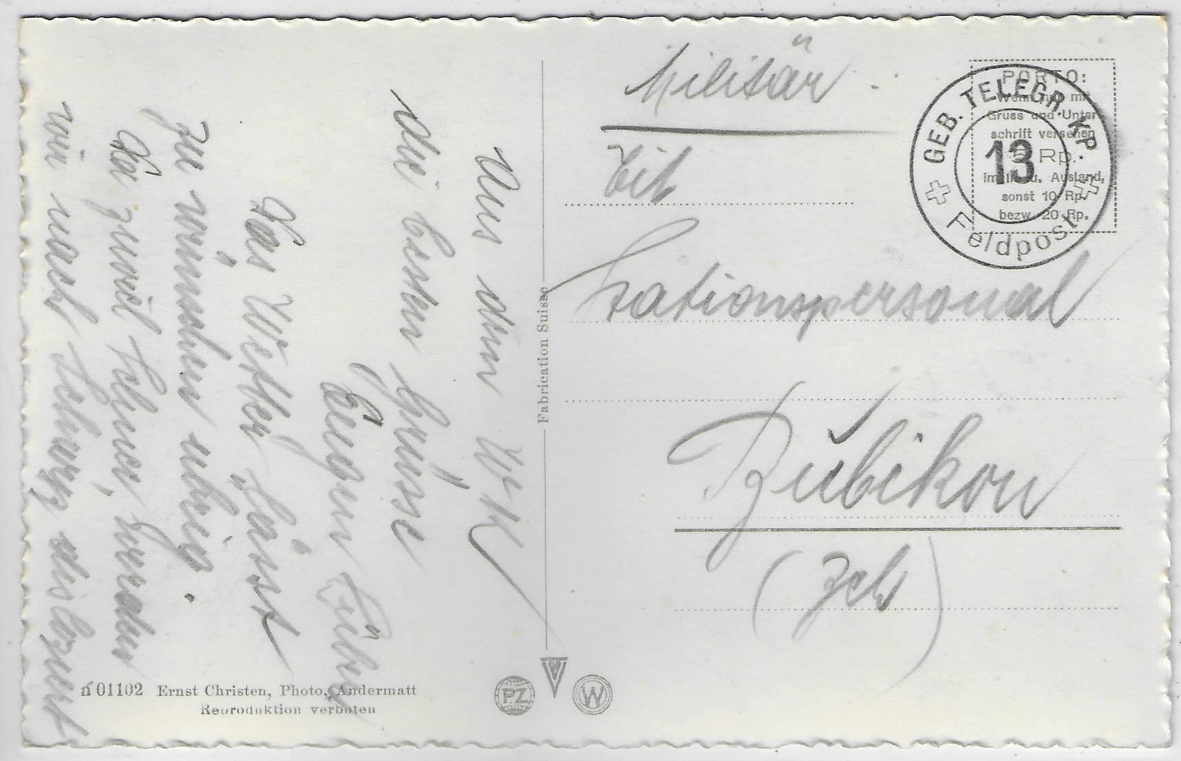 Cartoline postali: Andermatt - Generalansicht – Usato da Ettingen venduto da Kartenplanet 1
