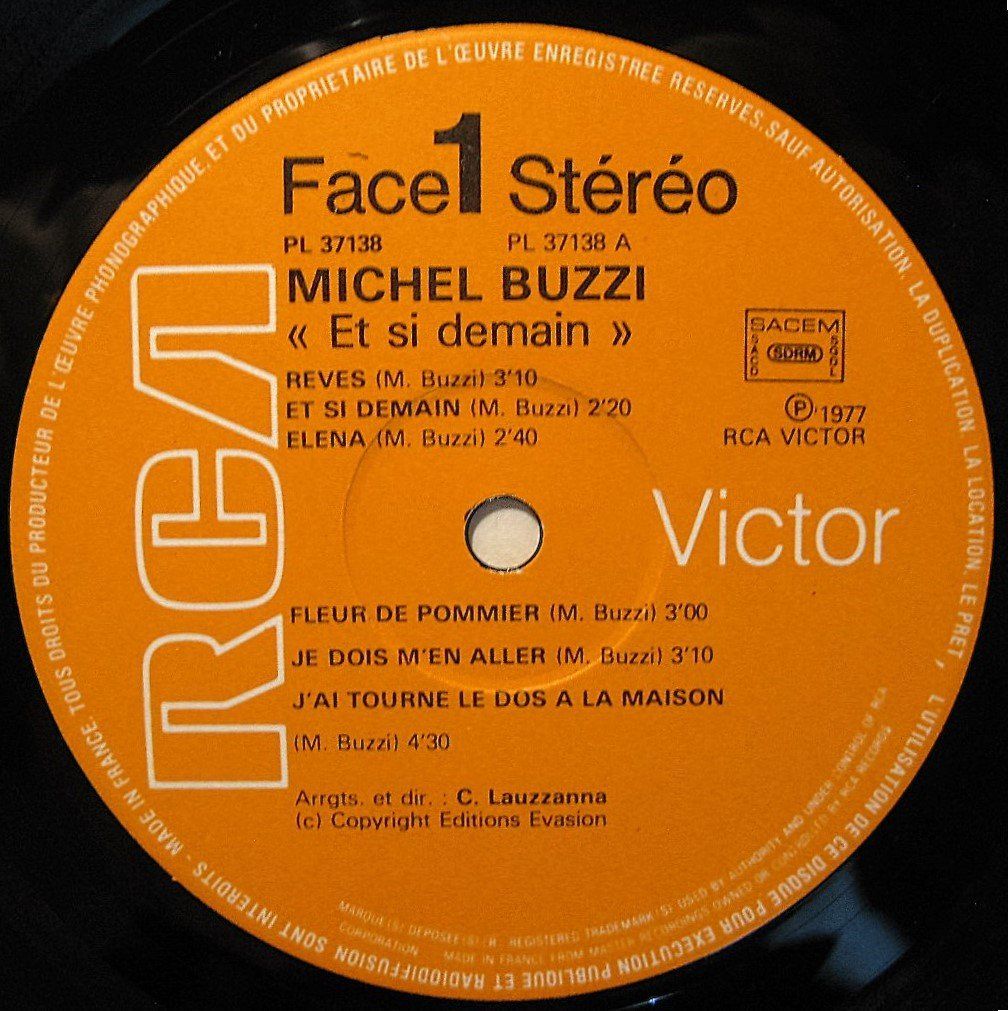 Dischi in vinile: MICHEL BUZZI "Et Si Demain" LP in VG++/EX – Usato da Monthey venduto da Pingmub 3