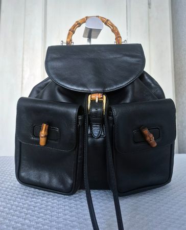 Gucci Bamboo Leather Backpack, Vintage