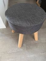 Tabouret Pouf scandinave Tissu gris anthracite