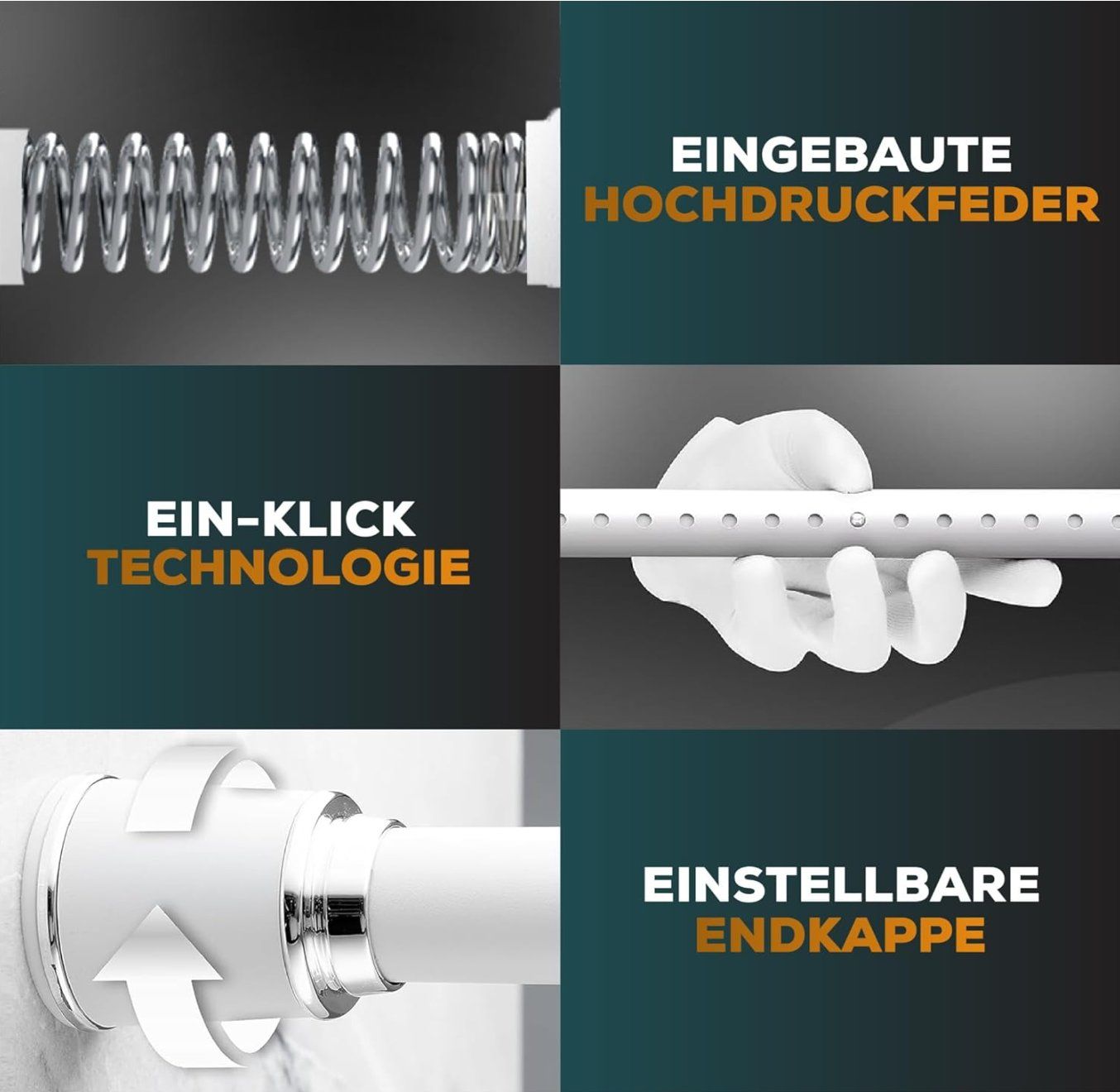 Altro per la casa: Vorhangstange ohne Bohren 170-220cm – Nuovo e nell'imballaggio originale da Adlikon b.Regensdorf venduto da MK-VORHANGSERVICE 3