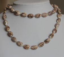 AUS NACHLASS: 70er Jahre Modeschmuck Steingut Kette Collier