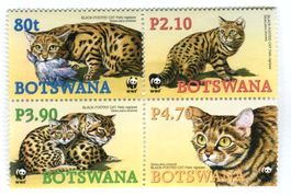 Briefmarken "Schwarzfusskatze". Botswana