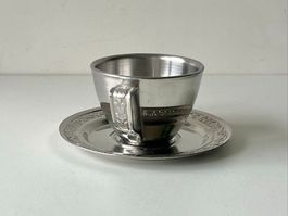Italian espresso cups, Vintage ICM inox 18-10, set of 4