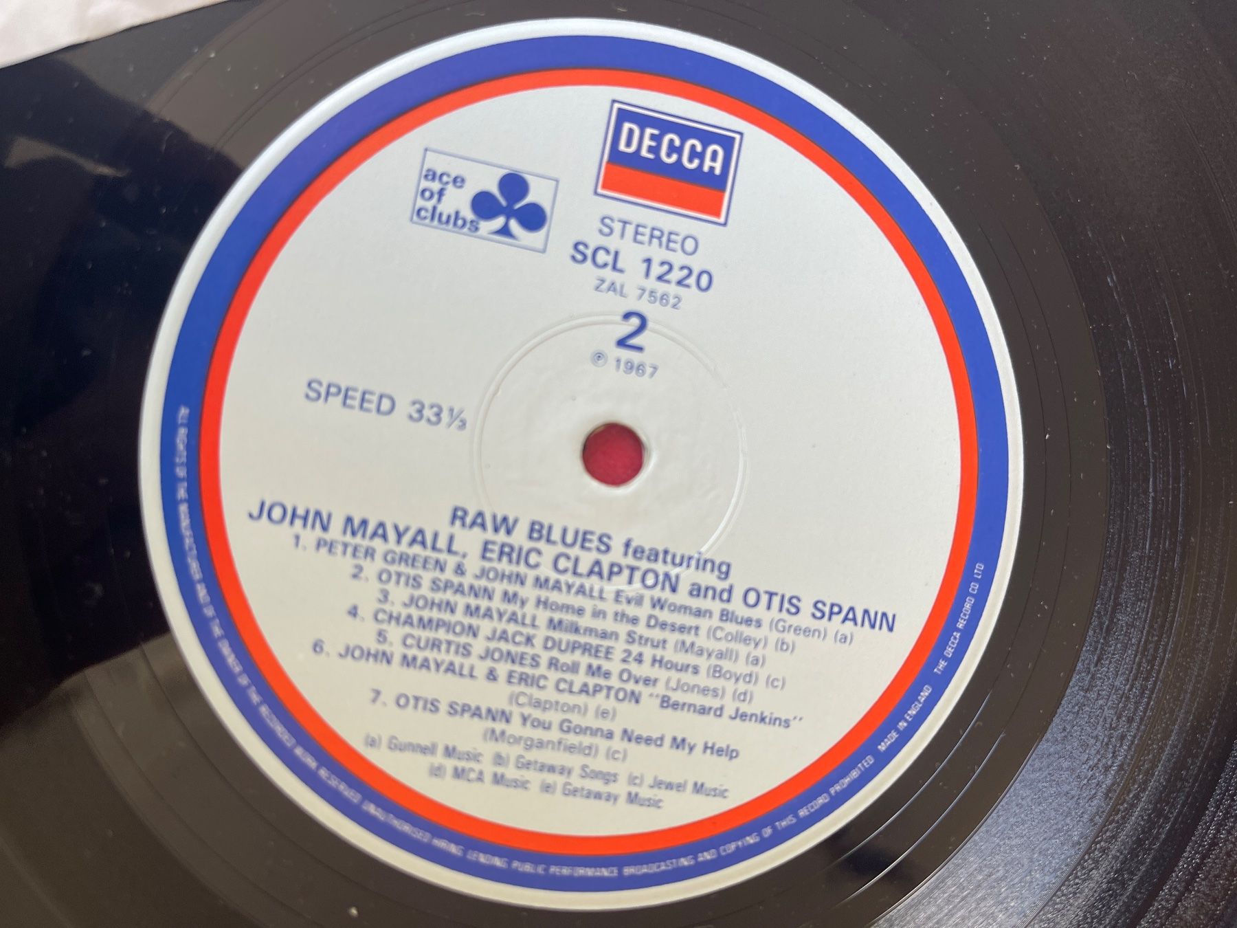 Vinyles: A527/RAW BLUES feat. John Mayall, Eric Clapton – D'occasion à Frutigen par Philippe_jsp 2